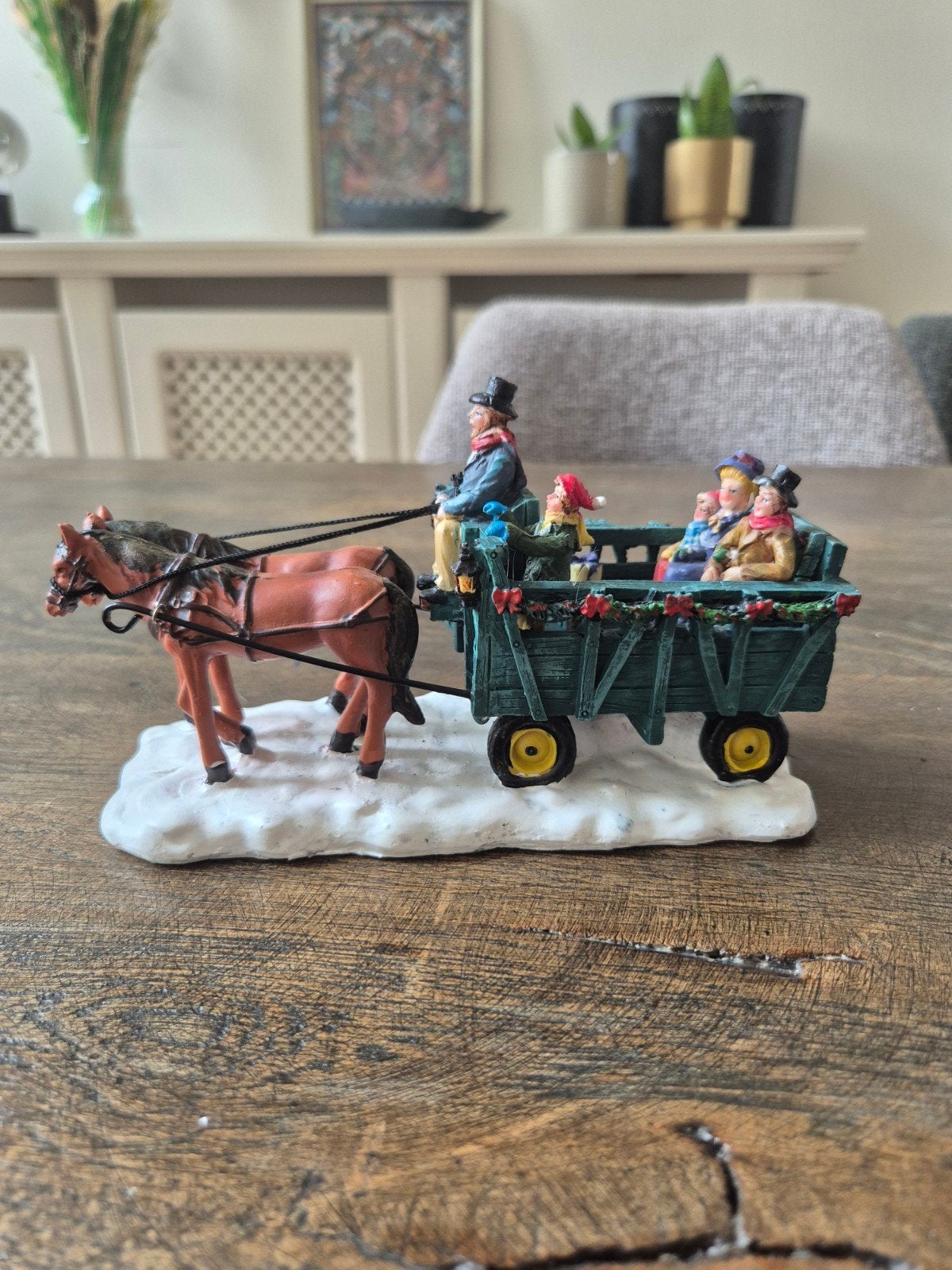 Lemax kersttafereel paard en wagen, Ophalen, Gebruikt