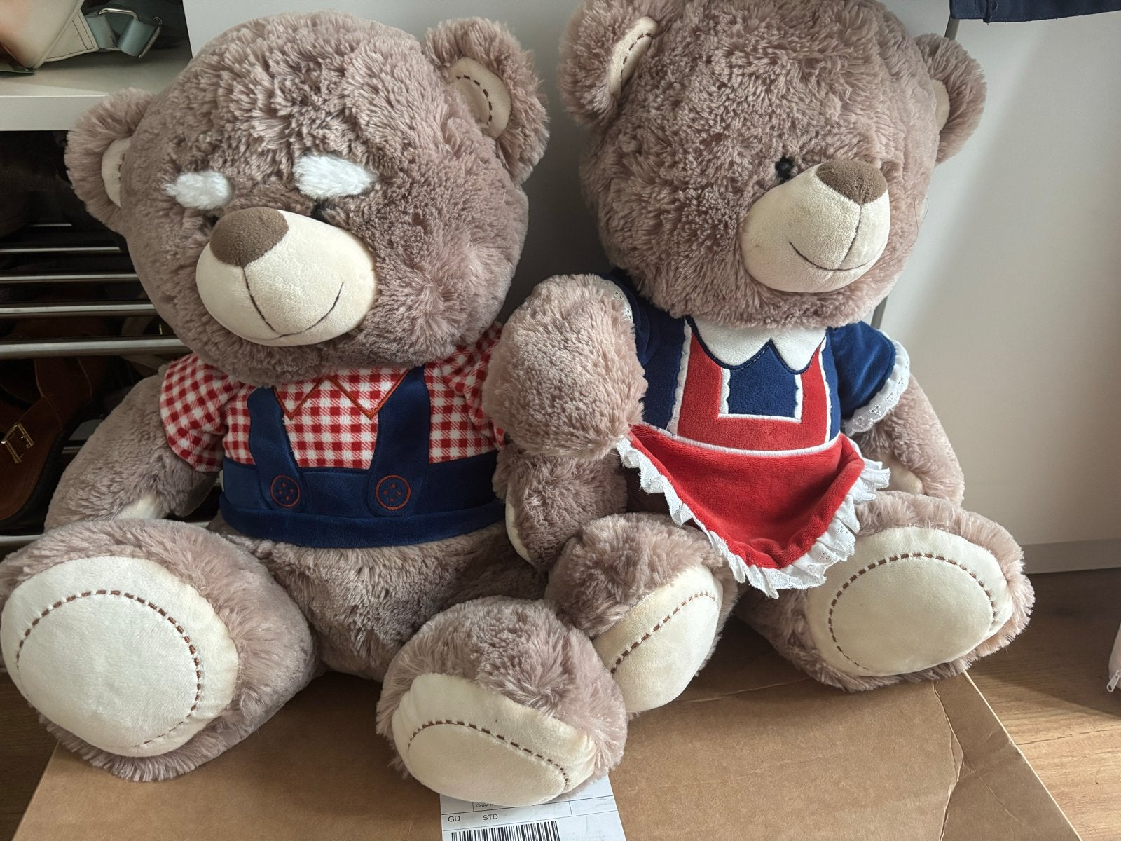 Opa en oma knuffelberen - set van 2, Gebruikt, Beer, Ophalen of Verzenden, Middelgroot (20 tot 80 cm)