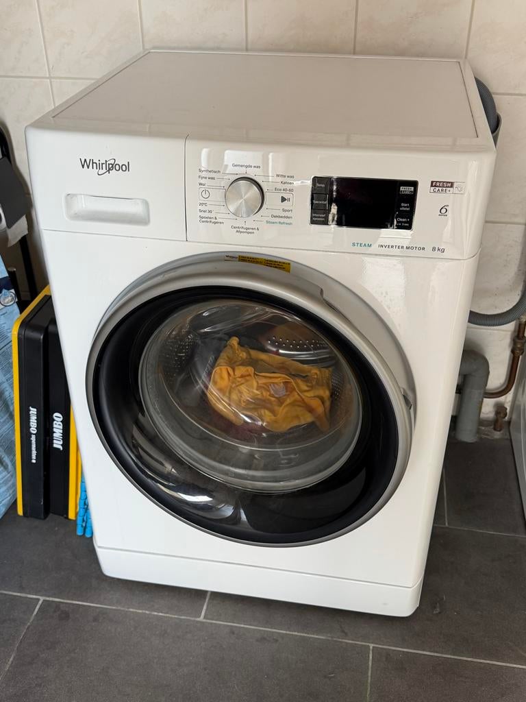 Whirlpool Wasmachine 8kg - Inverter Motor, FreshCare+, Witgoed en Apparatuur, Ophalen, 1200 tot 1600 toeren, Gebruikt, 8 tot 10 kg