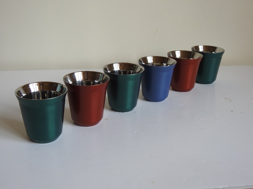 6x Nespresso kopje Pixie lungo - diverse kleuren, Ophalen of Verzenden, Zo goed als nieuw, Overige stijlen, Metaal