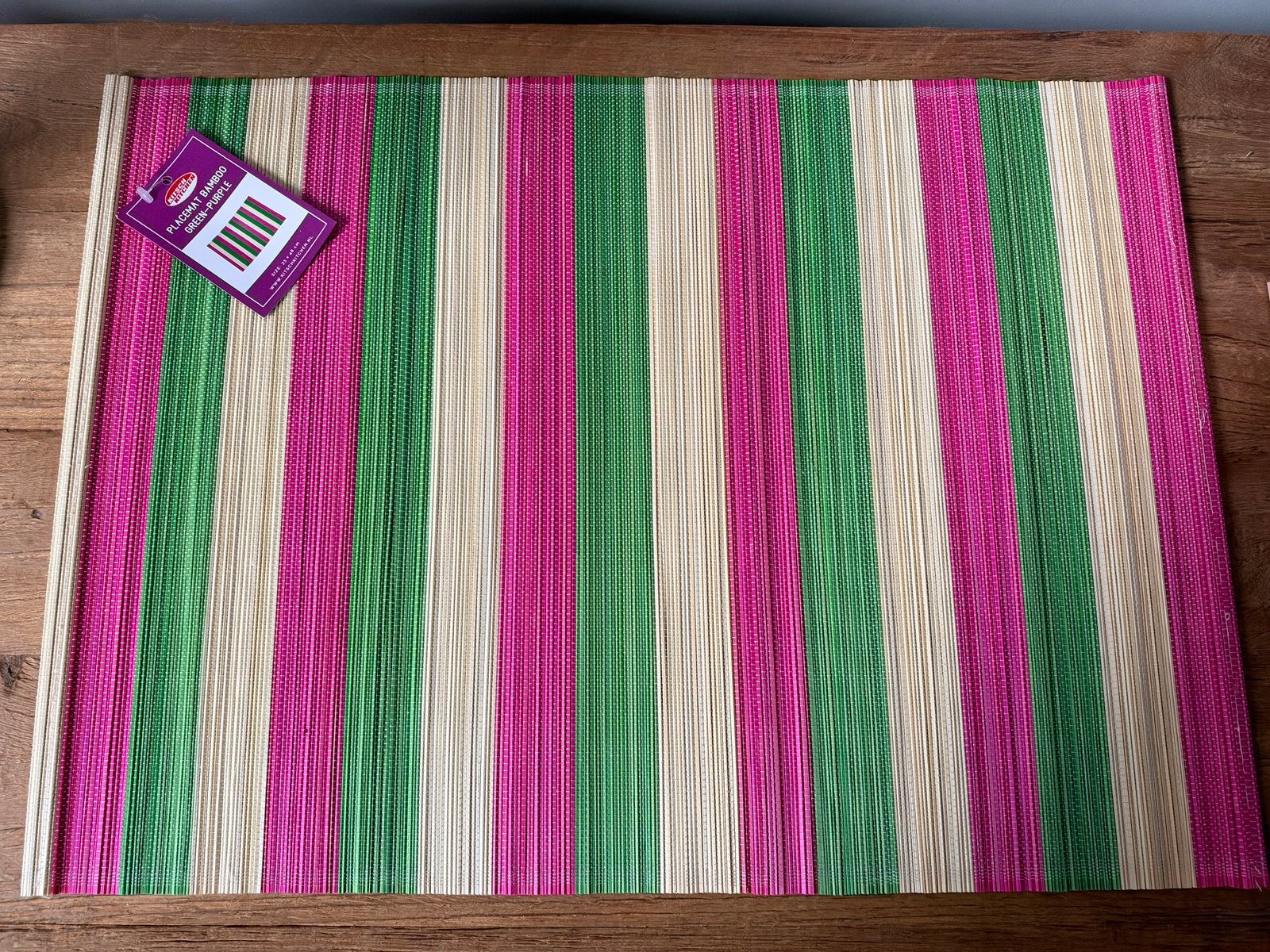 Kitsch Kitchen placemats bamboe groen/paars, 8 stuks, Ophalen of Verzenden, Zo goed als nieuw, Rechthoek