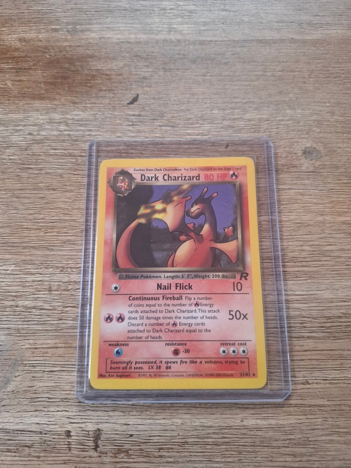 Dark Charizard 80 HP Pokémon kaart, Ophalen of Verzenden, Gebruikt, Losse kaart