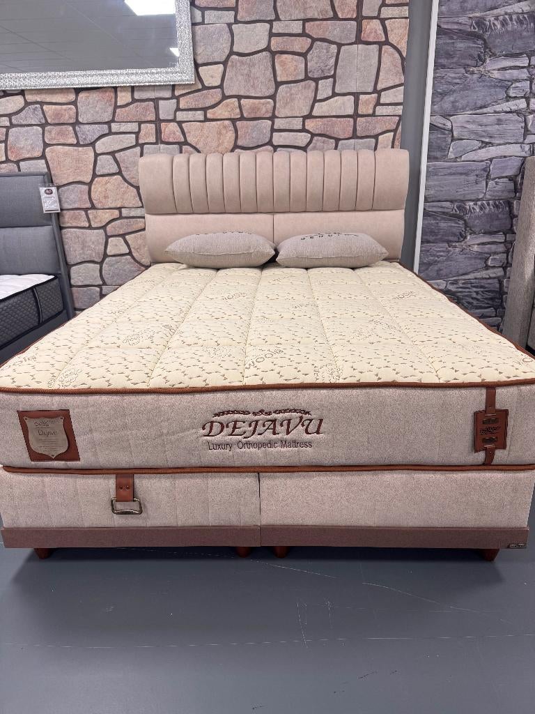 LAATSTE!! Bed Dejavu 160x200, Bruin, Ophalen of Verzenden, 200 cm, Stof