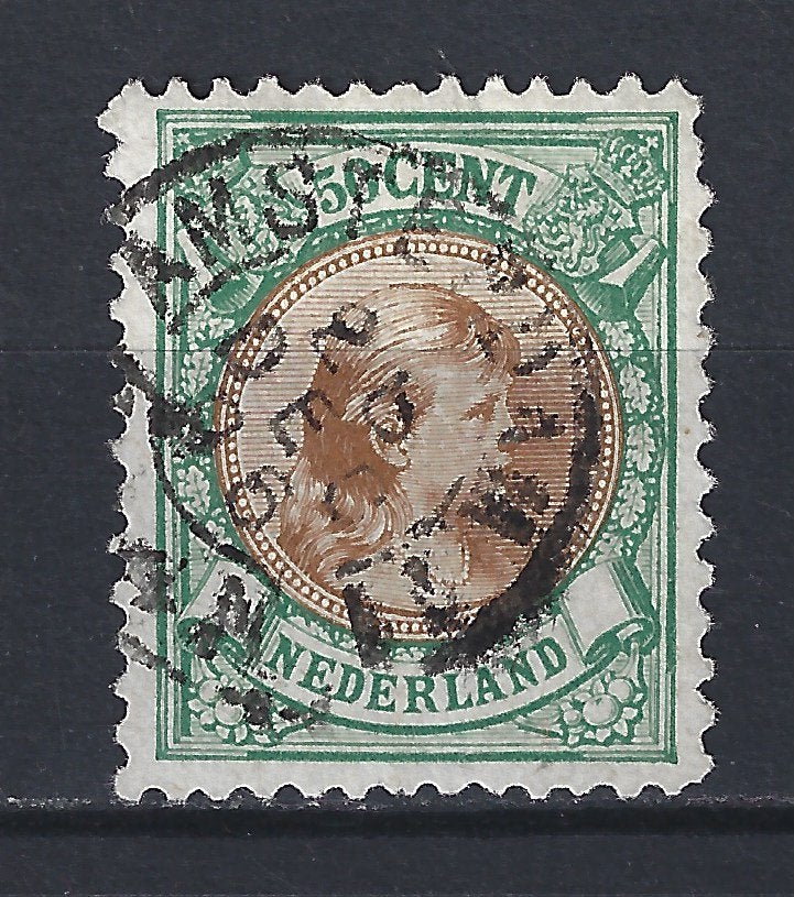 NVPH 45 gebruikt Wilhelmina 1893 ; OUD NEDERLAND p/stuk, Postzegels en Munten, Postzegels | Nederland, Ophalen of Verzenden, T/m 1940