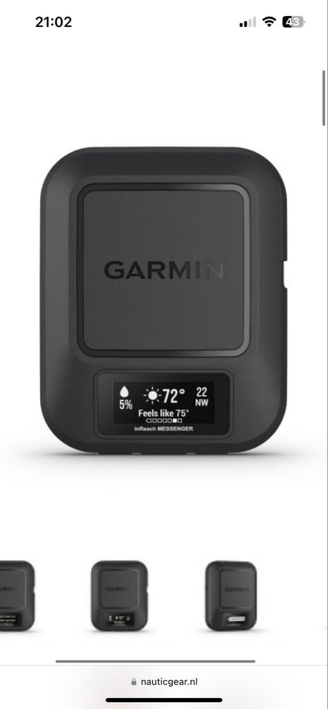 Te huur: Garmin Inreach Messenger (mini 2 maar dan beter), Ophalen of Verzenden, Zo goed als nieuw, Navigatie of Gps