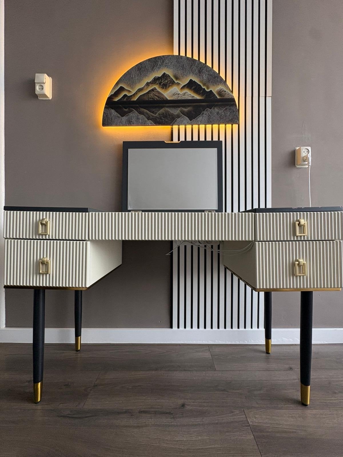 Luxe Homary kaptafel / make-up tafel met spiegel, Ophalen, Gebruikt, 100 tot 150 cm, Minder dan 100 cm