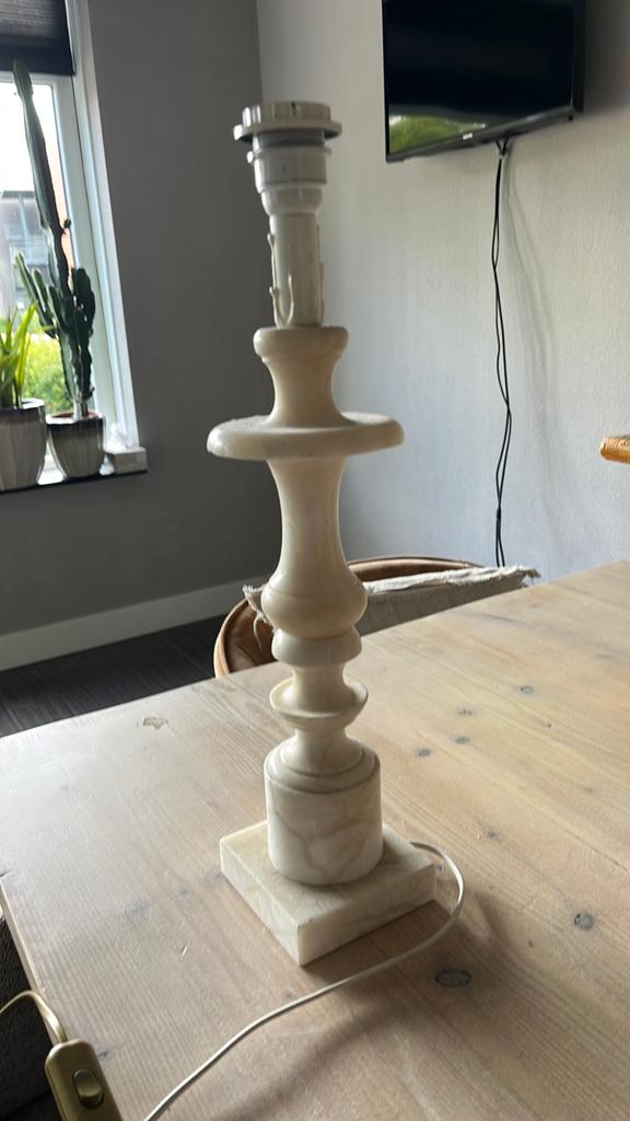 Vintage marmeren beige lampvoet, Ophalen, Zo goed als nieuw, Overige materialen