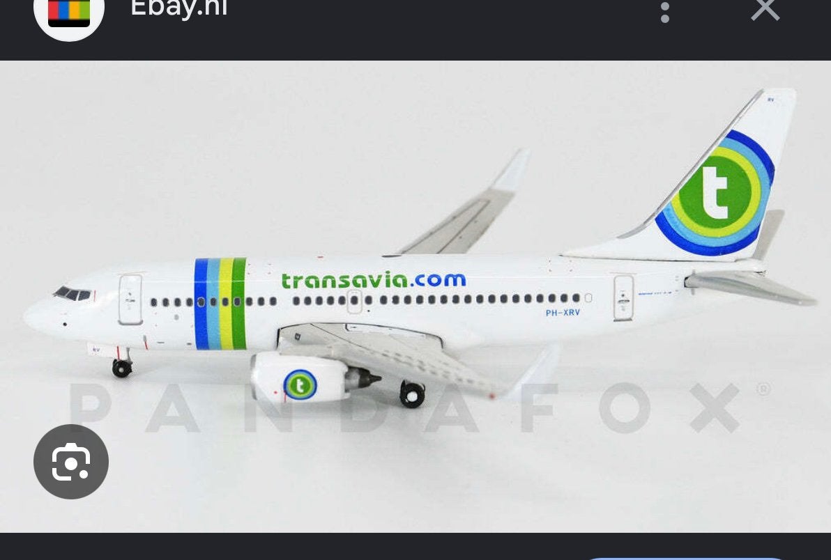 GEZOCHT, 1:400 Transavia met band livery, Ophalen, Zo goed als nieuw, 1:200 of kleiner, Overige merken
