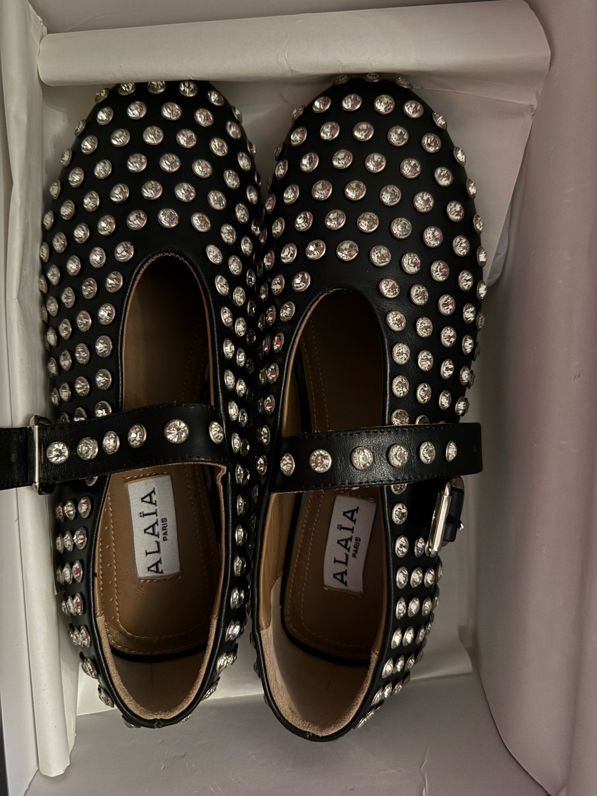 Alaïa Fishnet Patent Calfskin Ballet Flats - Maat 37, Kleding | Dames, Zwart, Nieuw, Ballerina's, Ophalen of Verzenden