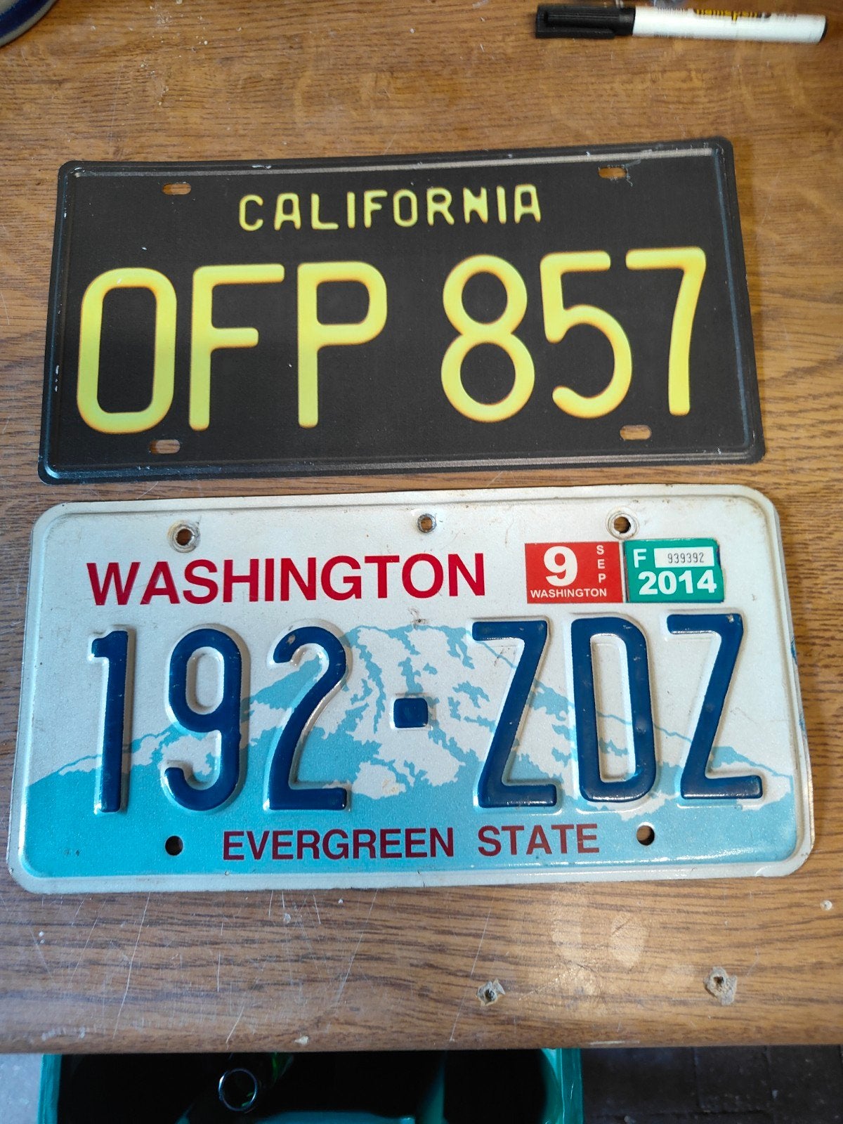 Amerikaanse kentekenplaten: Californië & Washington, Auto diversen, Ophalen of Verzenden, Gebruikt