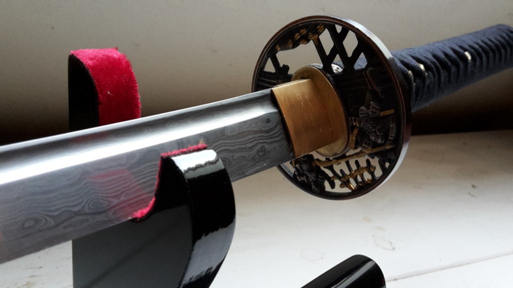 Scherp damast katana zwaard, samurai, sabel, mes, dolk, Verzamelen, Militaria | Algemeen, Ophalen of Verzenden, Overige soorten
