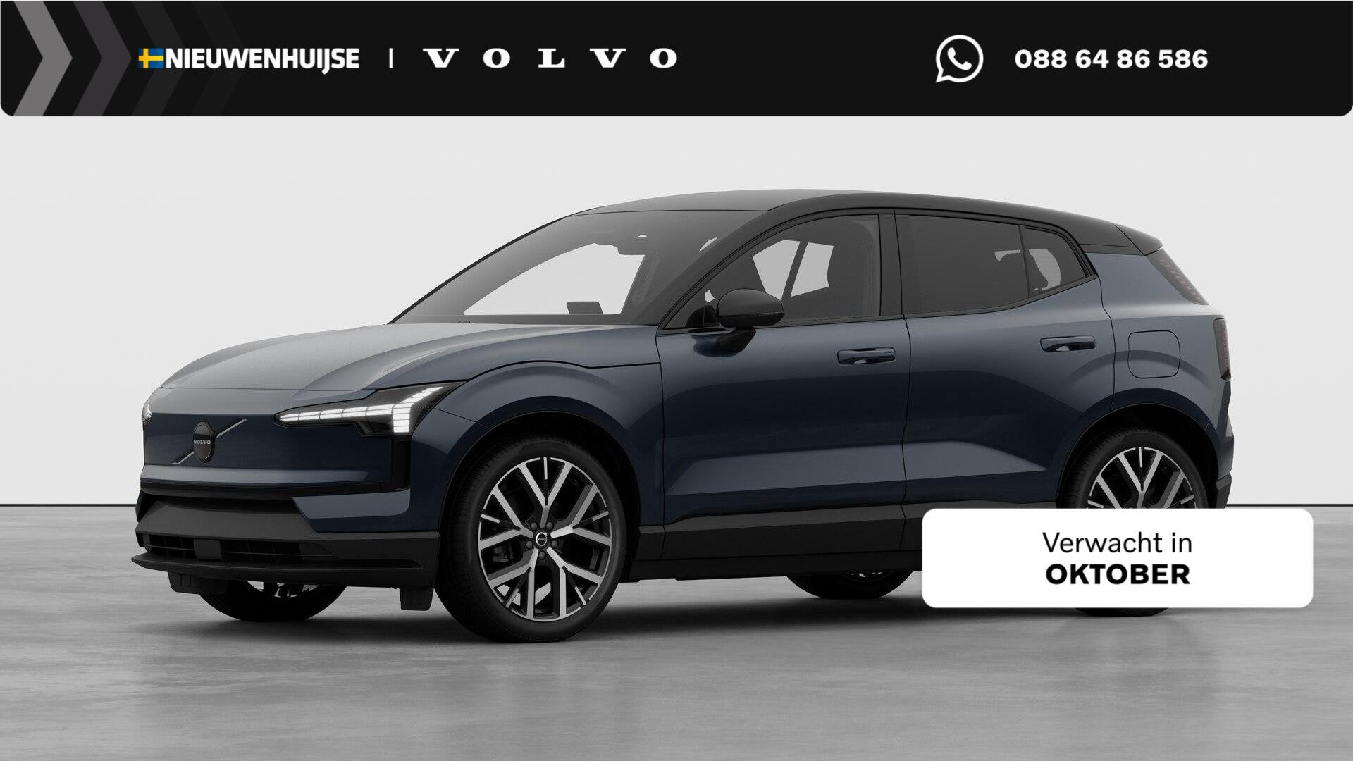 Volvo EX30 P5 Long Range Plus Black Edition Europa 69 kWh |, Automaat, Achterwielaandrijving, Blauw, Leder en Stof