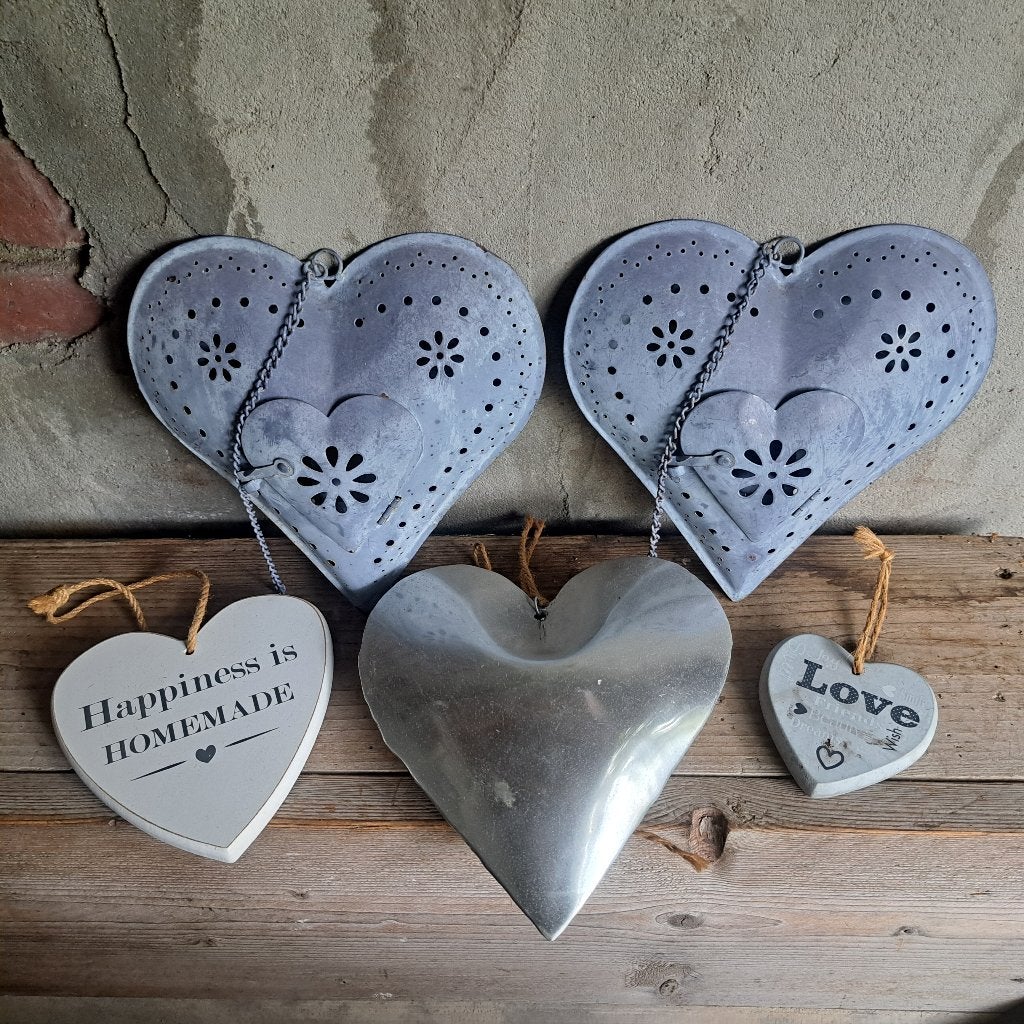 Set van 5x hart hartje theelichthouder waxinehouder *Etage3*, Gebruikt, ., Ophalen of Verzenden, .
