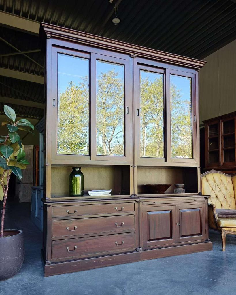 Prachtige Buffetkast | Winkelkast met Vitrine | Winkel #2719, Antiek en Kunst, Ophalen of Verzenden