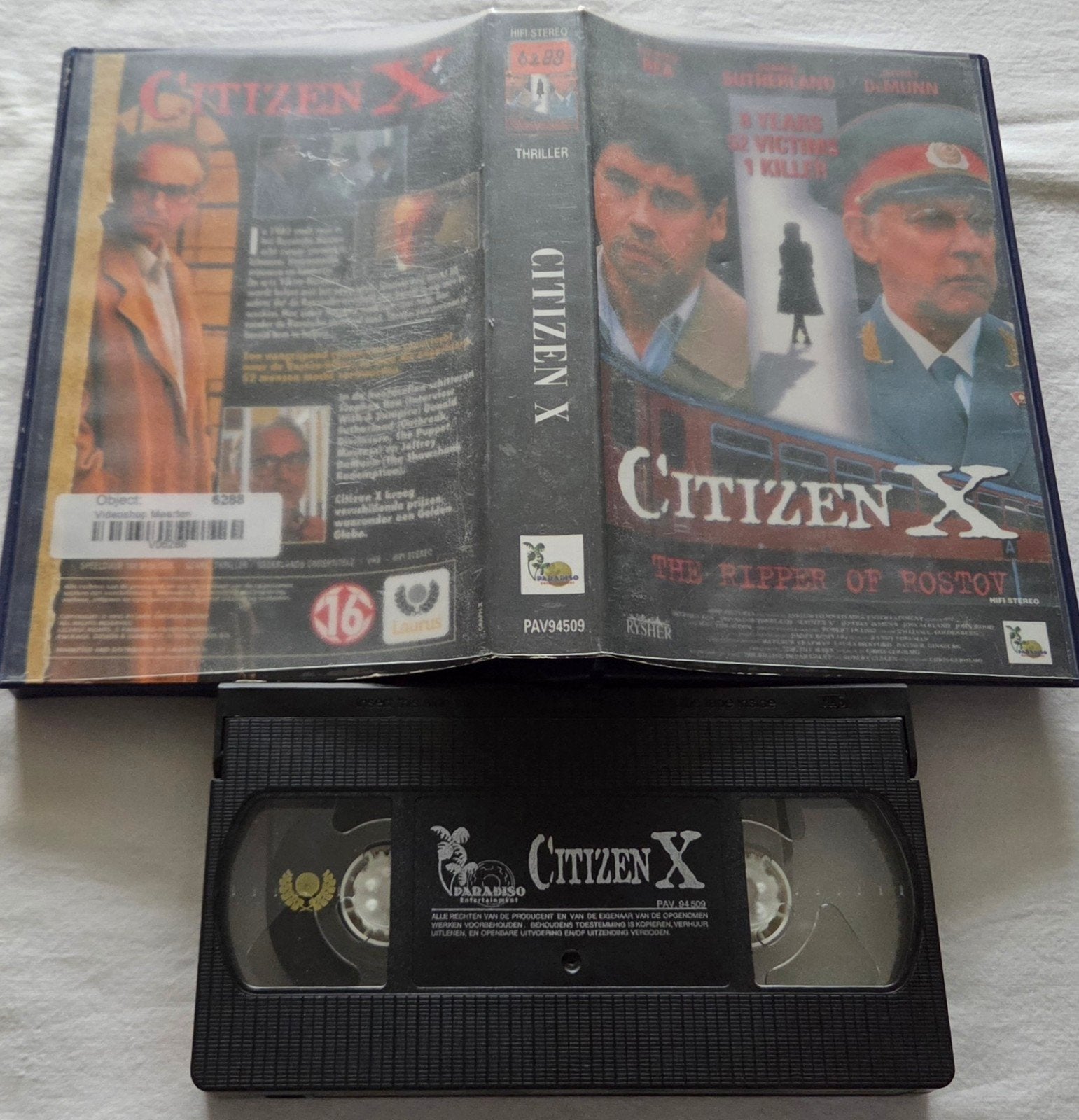 Citizen X VHS Thriller EX-RENTAL, Cd's en Dvd's, Vanaf 16 jaar, Ophalen of Verzenden, Gebruikt, Horror