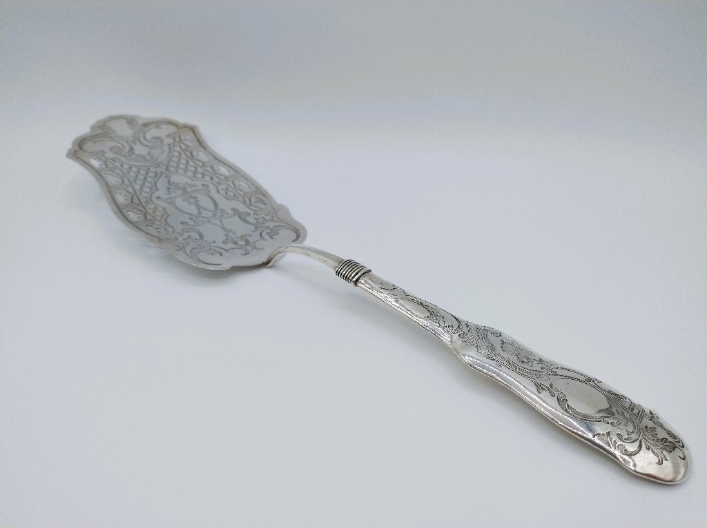Zilveren visschep, E. M. Holthe, Trondheim, Noorwegen, 1846, Verzenden, Zilver