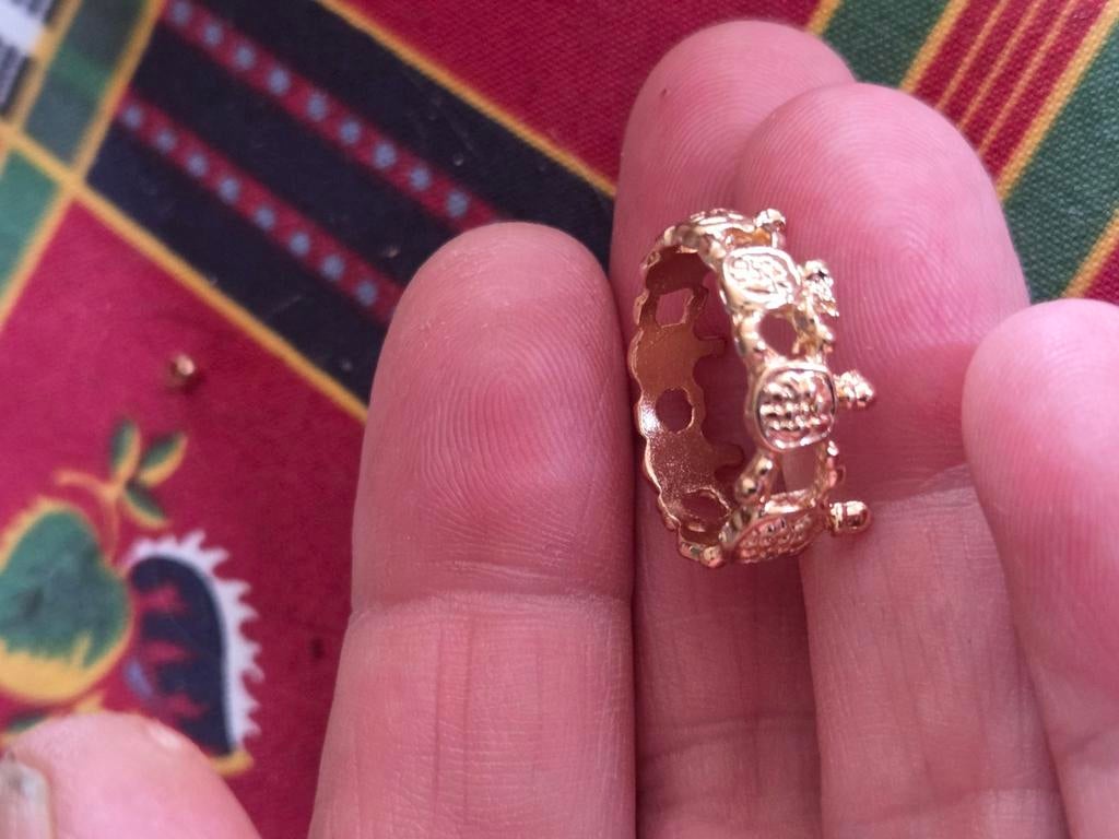 Goudkleurige Olifant Ring Maat 17, Sieraden, Tassen en Uiterlijk, Ringen, Overige materialen, Nieuw, Ophalen of Verzenden, 17 tot 18
