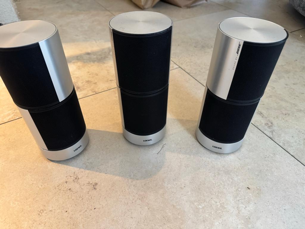 Set van 3 Loewe (Bose) speakers, Overige merken, Gebruikt, Ophalen of Verzenden, 60 tot 120 watt