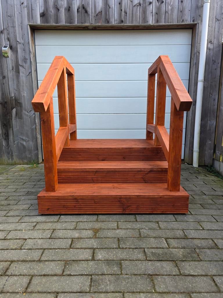 Chalet-opstap, Caravan-opstap, Tinyhouse, Pipowagen, Bordes, Tuin en Terras, Ophalen of Verzenden, Nieuw, Hout