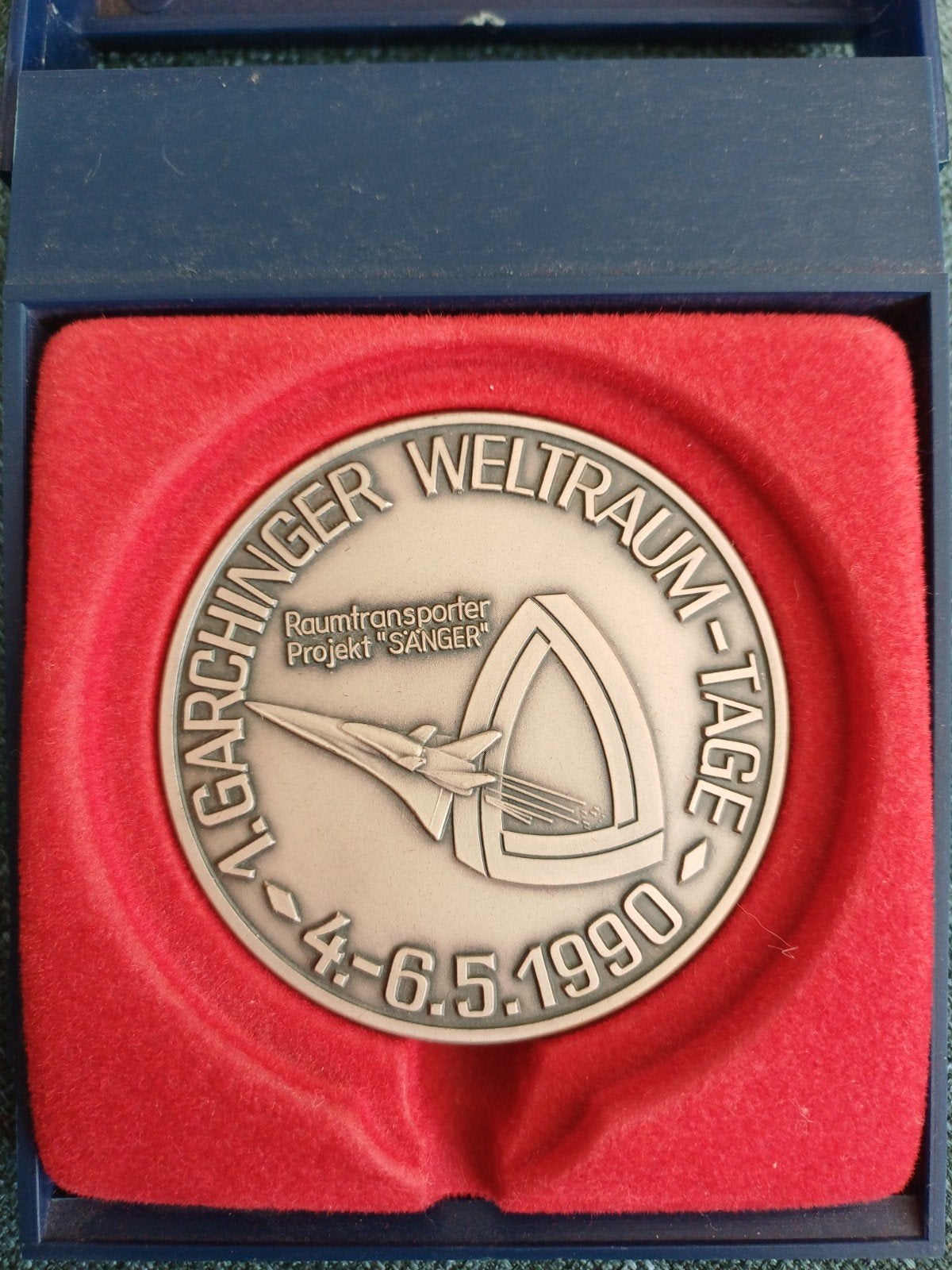 Gedenkpenning Garchinger Weltraum-Tage 1990 - Project SANGER, Ophalen of Verzenden, Overige materialen, Buitenland