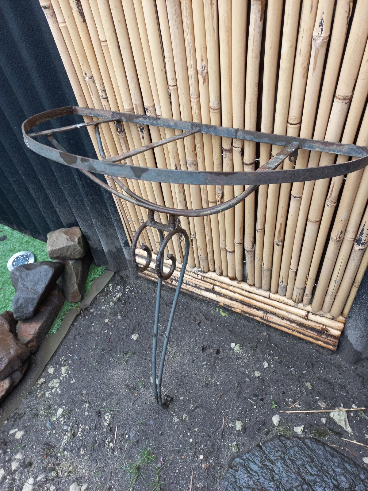 Smeedijzeren tuintafel zonder blad, Ophalen, Gebruikt, Metaal