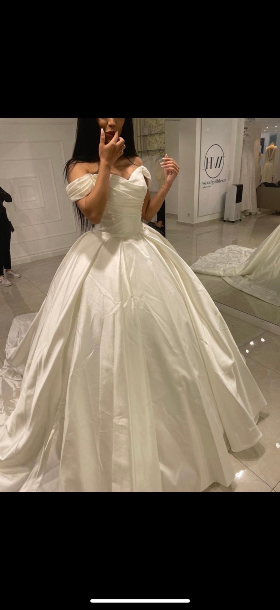 Nieuwe Sima Couture bruidsjurk | prinsessenjurk | satijn, Ophalen of Verzenden, Zo goed als nieuw, Wit, Trouwjurk