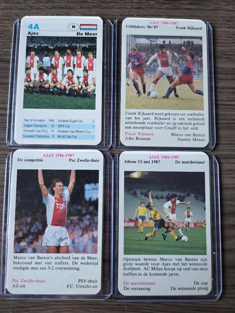 Ajax Amsterdam kwartet met cards van van Basten en Rijkaard, Ophalen of Verzenden, Zo goed als nieuw, Ajax, Poster, Plaatje of Sticker