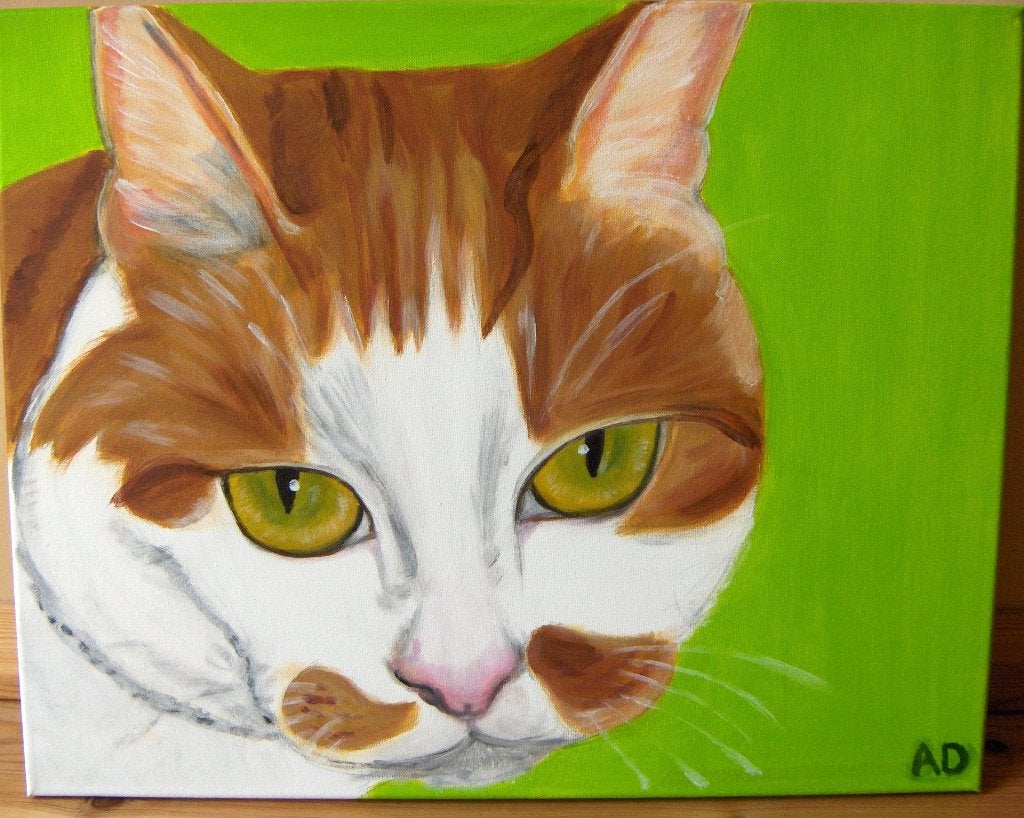 Poes, Acrylverf, Handgeschilderd, Ophalen of Verzenden, Dieren