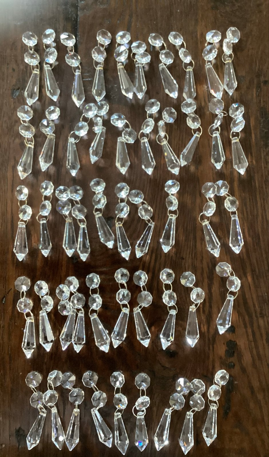 50x Kristallen Kroonluchter Hangers - Vintage Stijl, Ophalen, Gebruikt, Glas, Overige fittingen