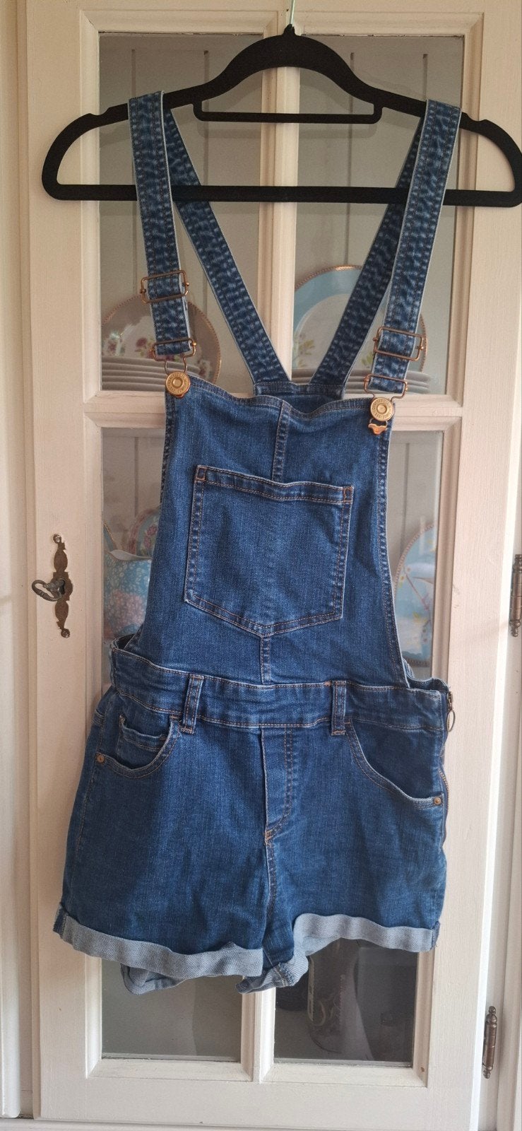 Denim tuinbroek short, Ophalen of Verzenden, Zo goed als nieuw, C&A, Meisje