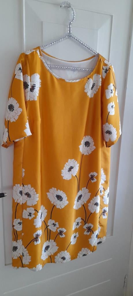 Kyra & Co zonnegoud prachtige jurk met mooie print nwst 44, Overige kleuren, Verzenden, Jurk, Kyra & Co