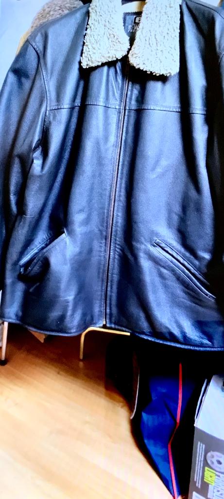 Hé leren jas, Kleding | Heren, Maat 52/54 (L), Zwart, Gedragen, Ophalen