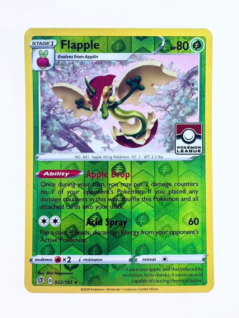 Pokemon Flapple 022/192 Reverse Holo, Ophalen of Verzenden, Zo goed als nieuw, Losse kaart, Foil