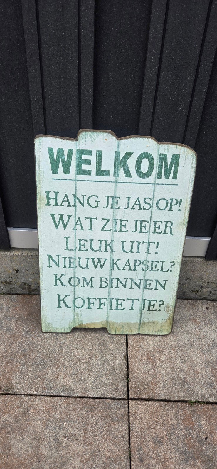 Welkom bord / tekst bord, Ophalen, Gebruikt