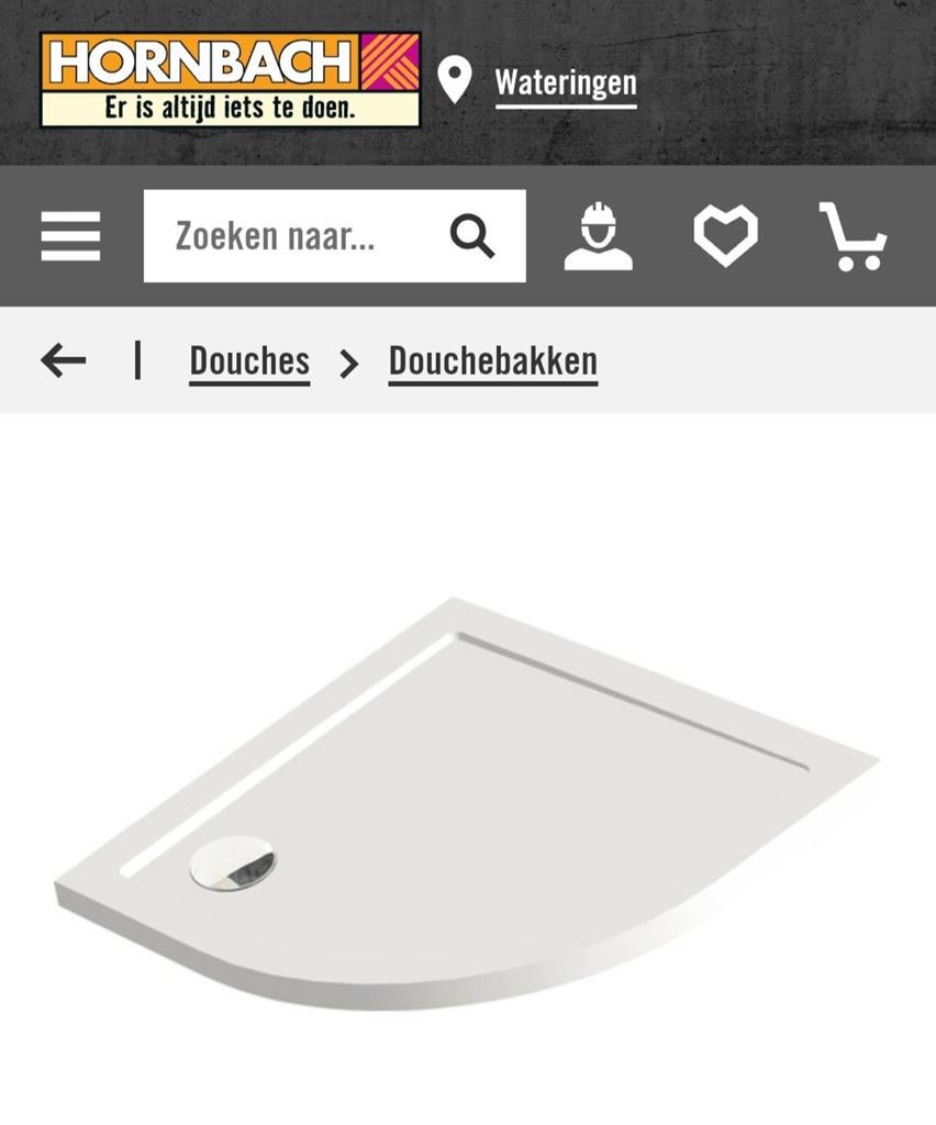 NIEUW sealskin halfrond douchebak, Ophalen, Overige typen, Nieuw, 50 tot 100 cm