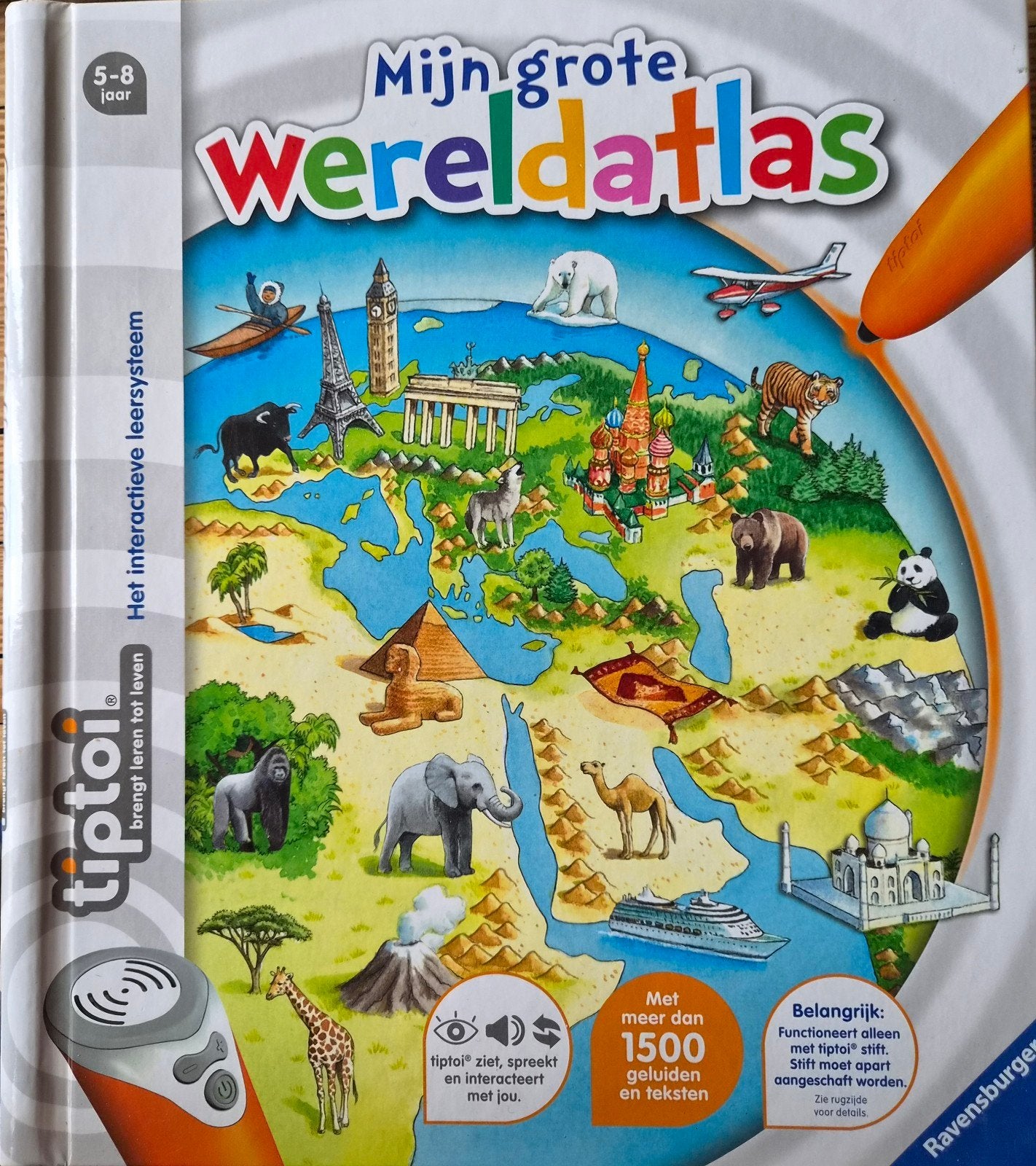 Tiptoi Mijn Grote Wereldatlas - Interactief Leersysteem, Kinderen en Baby's, Ophalen of Verzenden, Zo goed als nieuw, Taal en Lezen