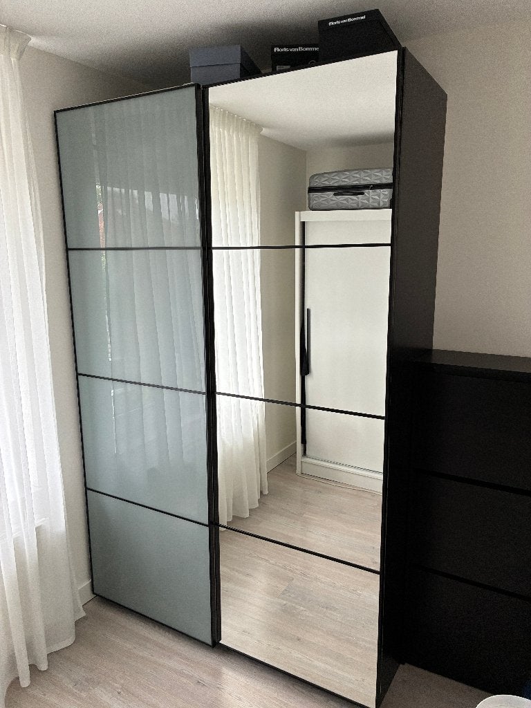 Zwarte Pax Ikea kast 150cm, Ophalen, Gebruikt, 200 cm of meer, 150 tot 200 cm