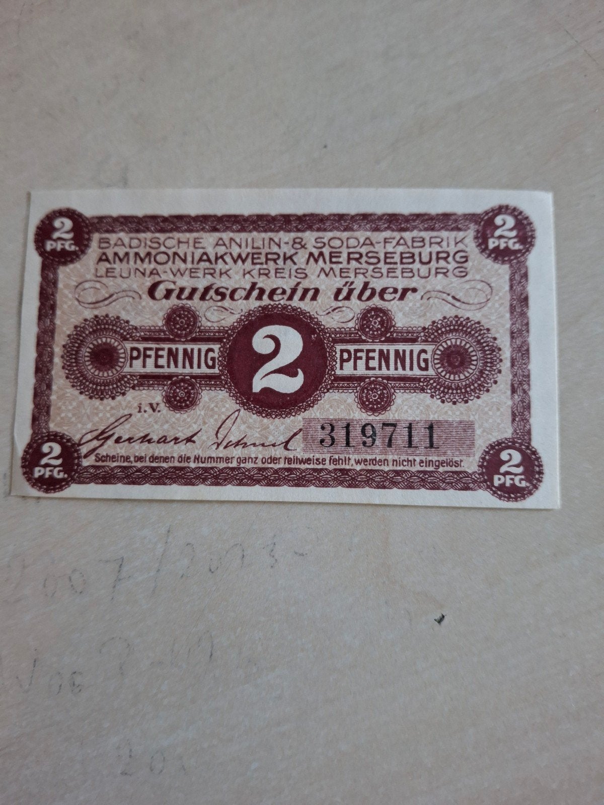 biljet 2 pfennig, Ophalen of Verzenden, Duitsland