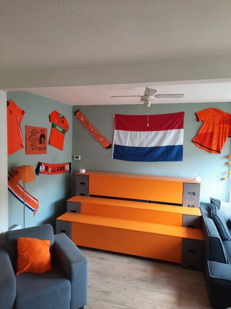 Tribune van hout, Ophalen, Gebruikt