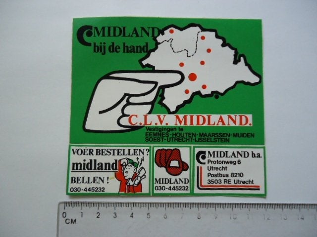 sticker oud Cebeco landbouw Eemnes houten maarssen muiden, Ophalen of Verzenden, Zo goed als nieuw, Bedrijf of Vereniging