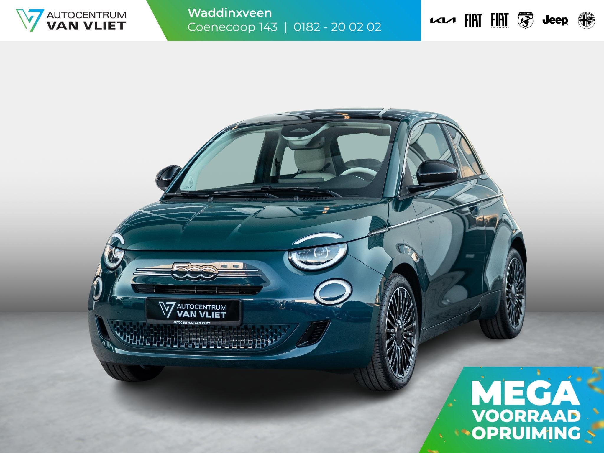 Fiat 500 Hybrid La Prima | Clima | LED | PDC | JBL Premium A, Auto's, Gebruikt, Met garantie (alle), 4 stoelen, Automatische klimaatregeling
