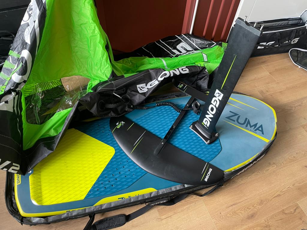 GONG Wingfoil set compleet Zuma 6’3 105L + Plus V2 5m + foil, Watersport en Boten, Wingsurfen, Ophalen, Zo goed als nieuw, Wingsurfset