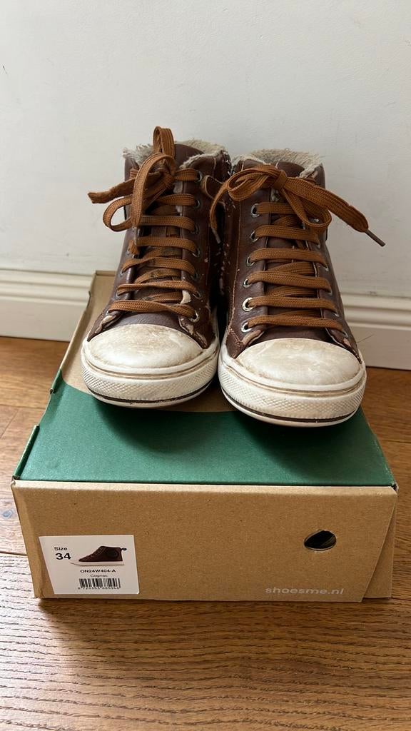 Shoesme cognac hoge sneaker maat 34, Kinderen en Baby's, Babykleding | Schoentjes en Sokjes, Schoentjes, Meisje, Ophalen of Verzenden