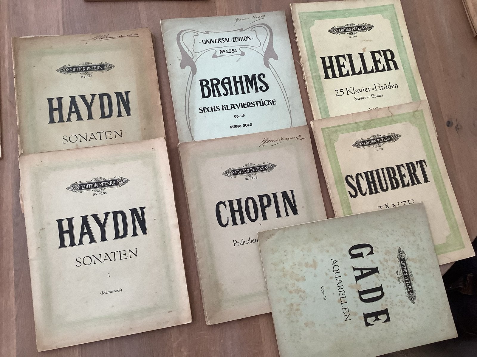 Diverse bladmuziek: Haydn, Brahms, Chopin, Heller, Schubert,, Gebruikt, Klassiek, Ophalen of Verzenden, Artiest of Componist