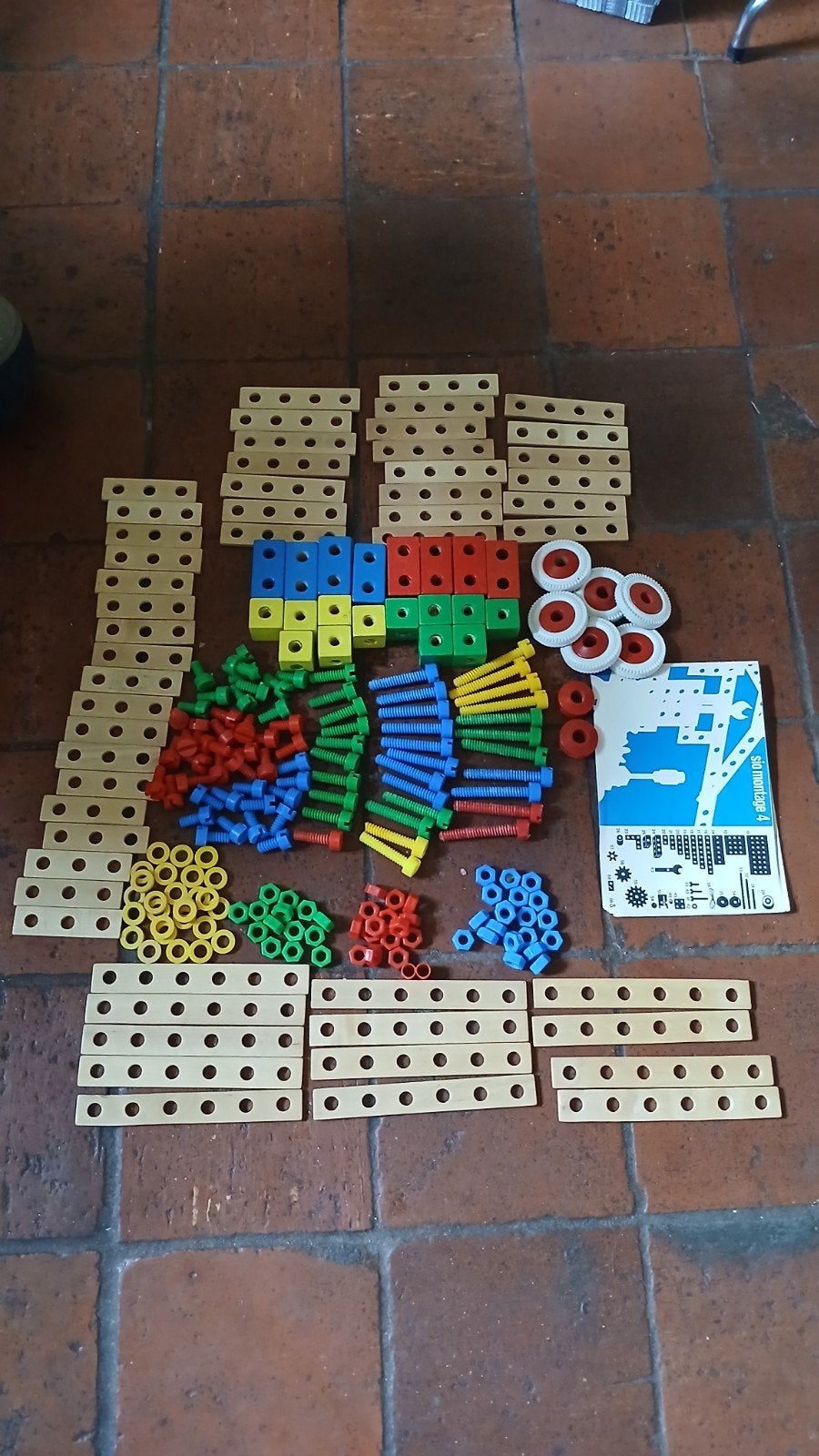 Vintage houten constructiespeelgoed - Meccano-stijl, Ophalen, Zo goed als nieuw, Overige merken