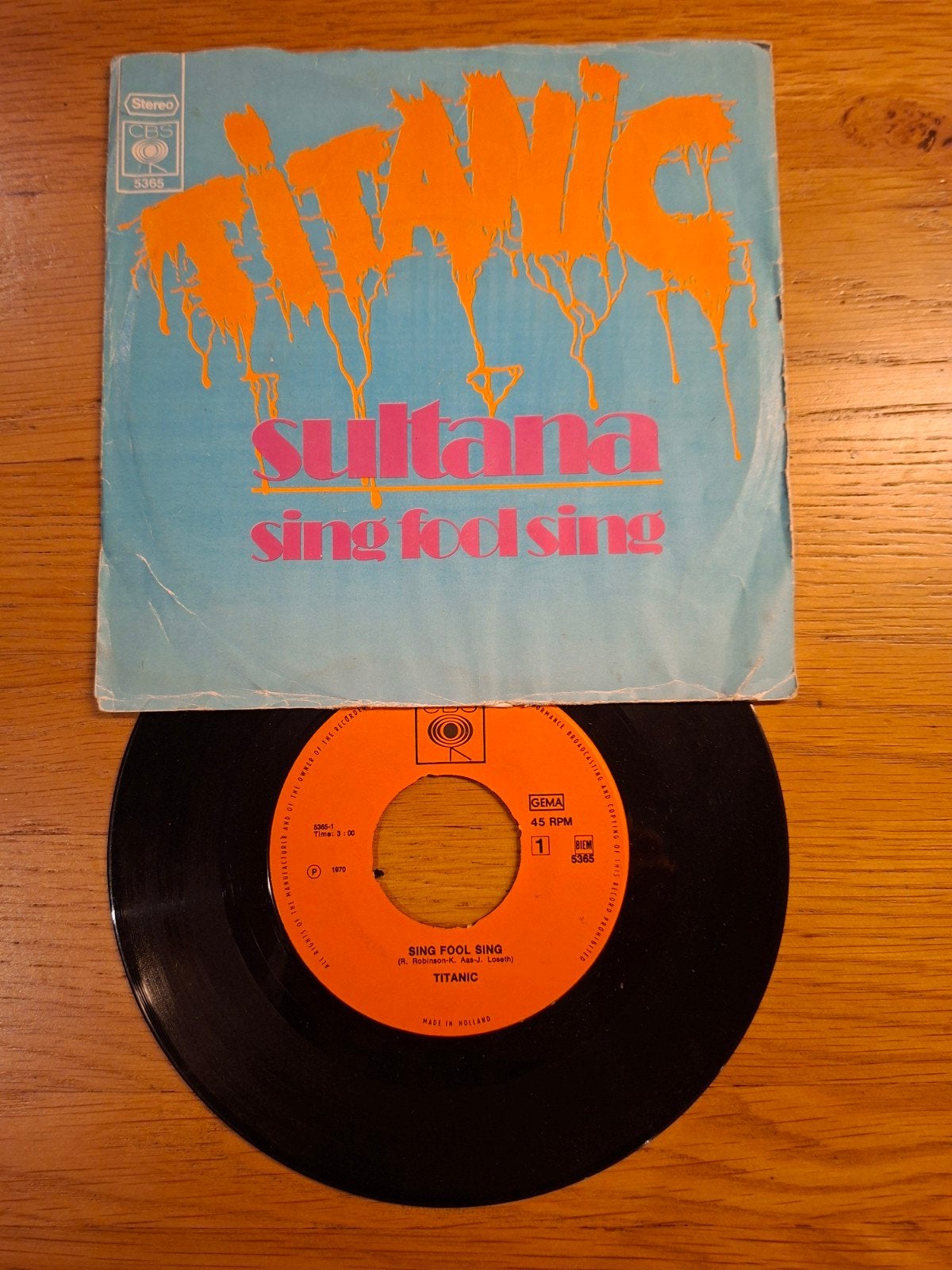 Titanic - Sultana / Sing Fool Sing (Vinyl Single), Gebruikt, 7 inch, Ophalen of Verzenden, Pop