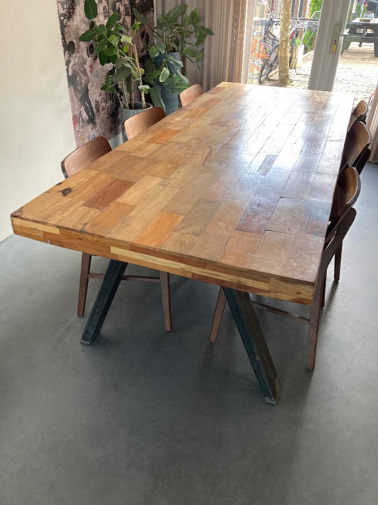 Eetkamertafel, Huis en Inrichting, Tafels | Eettafels, Ophalen, Gebruikt, 50 tot 100 cm, Vijf personen of meer