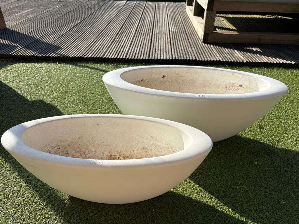 Elho ovale plantenbakken, Tuin en Terras, Bloembakken en Plantenbakken, Kunststof, Gebruikt, Minder dan 30 cm, Ophalen of Verzenden