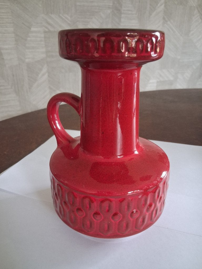 Te koop: vintage West-Duitse keramieken vaas in Fat Lava, Antiek en Kunst, Ophalen