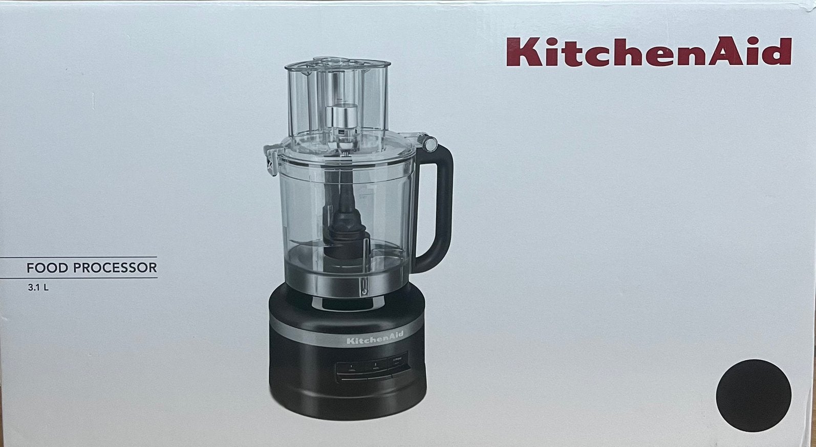 KitchenAid Foodprocessor 3,1L Onyx Black, Ophalen of Verzenden, Zo goed als nieuw, 3 snelheden of meer